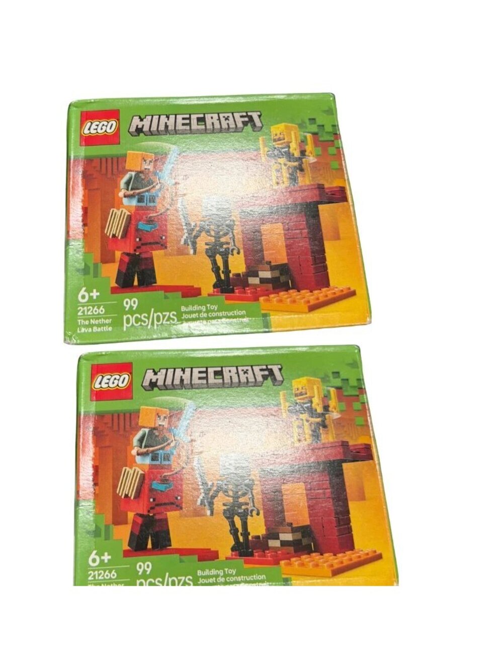 LEGO Minecraft The Nether Lava Battle 21266 Building Set 99 Pieces 2 Pack New